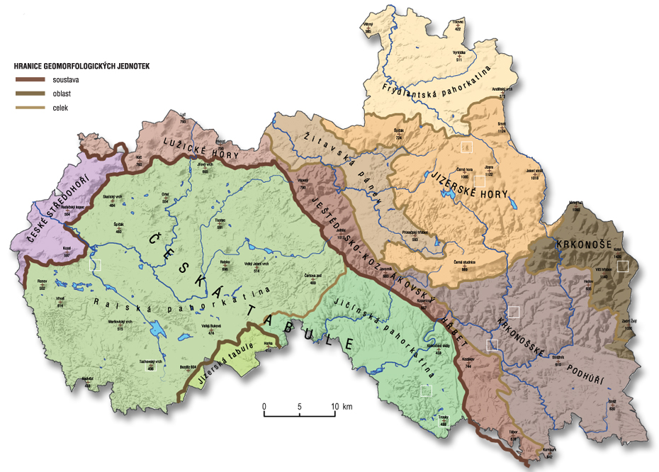 VYŠŠÍ GEOMORFOLOGICKÉ JENOTKY