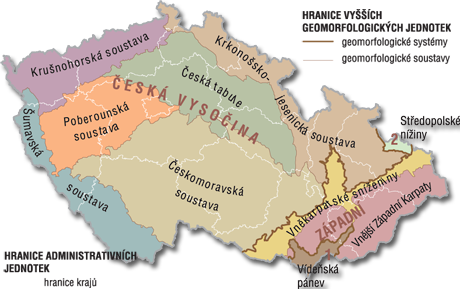 VYŠŠÍ GEOMORFOLOGICKÉ JENOTKY V ČESKÉ REPUBLICE